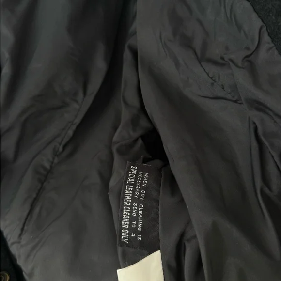 Vintage 1980s Womens Black Suede Leather Jacket Size S Fringe Biker Western Goth - Picture 8 of 10